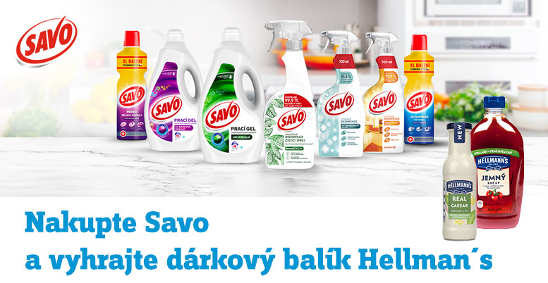 Nakupte SAVO 2 akční výrobky SAVO a vyhrajte dárkový balíček omáček Hellmans!