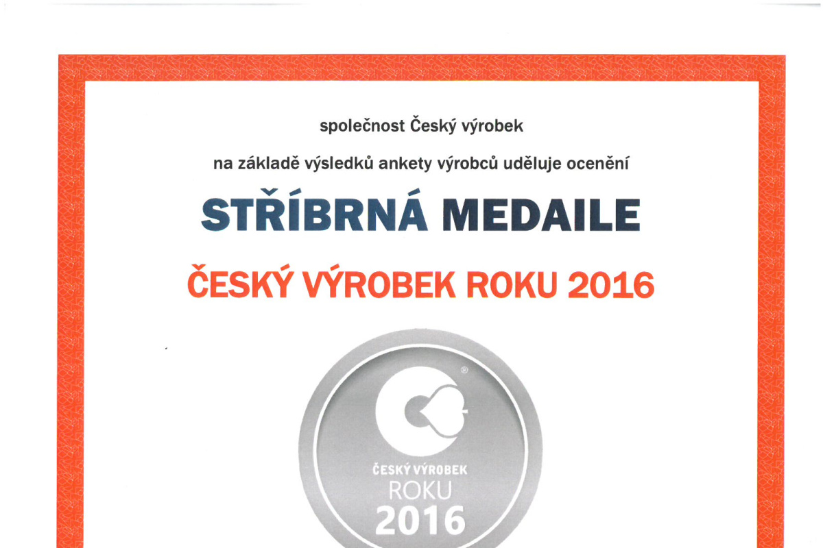 Vyhráli jsme stříbrnou medaili v anketě Český výrobek roku 2016