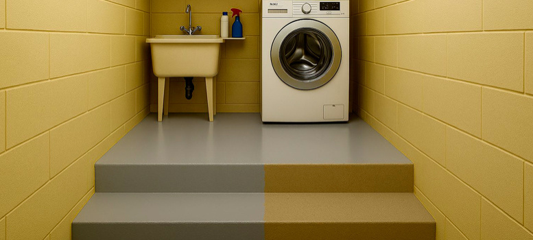 Betonová podlaha v technické místnosti musí jít snadno vytírat!