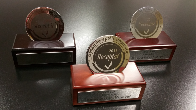 Hattrick BAREV A LAKŮ HOSTIVAŘ, a.s.  v anketě Čtenáři Receptáře doporučují!