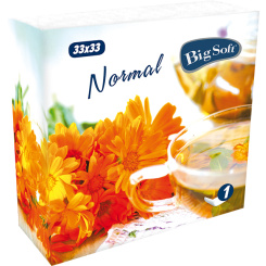 Big Soft klasické bílé ubrousky, rozměry 33 x 33 cm