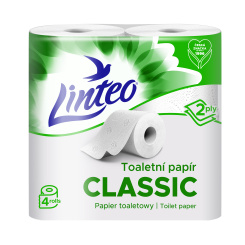 Linteo Classic 2vrstvý toaletní papír, 4 role, 15 m role