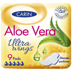 Carin Ultra Wings Aloe Vera vložky s křidélky, 9 kusů