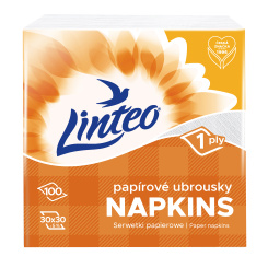 Linteo papírové ubrousky 1vrstvé 30 x 30 cm, 100 ks
