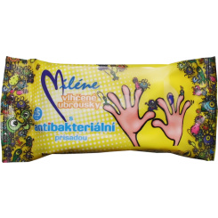 Miléne Kids Vlhčené ubrousky s antibakteriální přísadou, 15 kusů