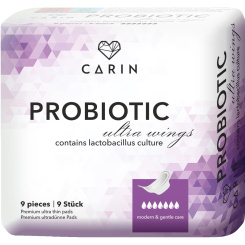 Carin Ultra Probiotic dámské vložky, 9 ks