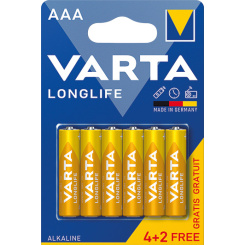 Varta Longlife baterie AAA alkalické, 6 ks