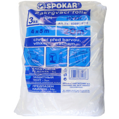 Spokar zakrývací fólie na malování, 5 µ, 20 m², 4 × 5 m, 3 ks