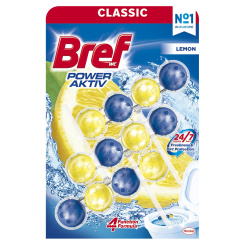 Bref WC Power Aktiv Lemon, WC kuličky, 3 × 50 g