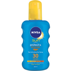 Nivea Sun Protect &amp; bronze OF 30 sprej na opalování podporující zhnědnutí, 200 ml