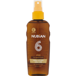 Nubian OF 6 Sprej olej na opalování s betakarotenem, 150 ml