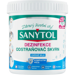 Sanytol dezinfekční odstraňovač skvrn na bílé prádlo, zářivá bílá, 450 g