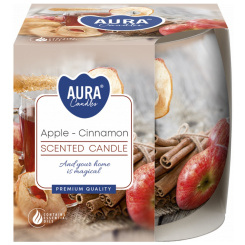 Aura vonná svíčka Jablko &amp; skořice 100 g