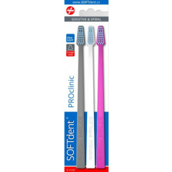 SOFTdent PROclinic zubní kartáček, měkký, balení 3 ks