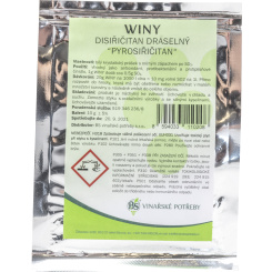 Winy disiřičitan draselný pro potraviny, konzervant E 224, 10 g