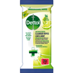 Dettol dezinfekční ubrousky na povrchy limetka a máta 36 ks