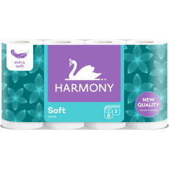 Harmony Soft 3vrstvý toaletní papír, 8 rolí, 17,5 m role