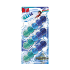 Dr. Devil WC Bicolor 5ball polar aqua závěsný WC blok, 3× 35 g