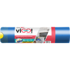 viGO pytle na odpad, zatahovací, 12 µ, 50 × 60 cm, 35 l, 15 ks