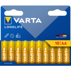 Varta Longlife AA alkalické baterie, 10 ks