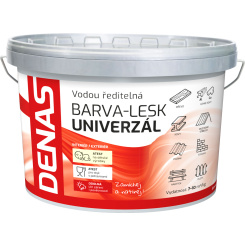 DENAS UNIVERZÁL-LESK vrchní barva na dřevo, kov a beton, 0100 bílá, 5 kg
