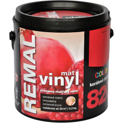 REMAL Vinyl Color mat omyvatelná barva na zeď, 820 korálově červená, 3,2 kg