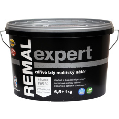 REMAL Expert zářivě bílá malířská barva na zeď, 6,5+1 kg