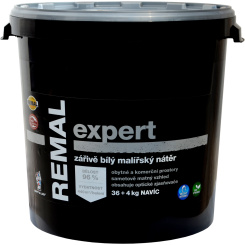 REMAL Expert zářivě bílá malířská barva na zeď, 36+4 kg