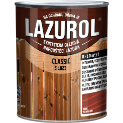 Lazurol Classic S1023 tenkovrstvá lazura na dřevo s obsahem olejů, 0080 mahagon, 750 ml