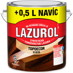 Lazurol Topdecor S1035 tenkovrstvá lazura na dřevo T023 teak, 2,5 + 0,5 l