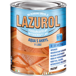 LAZUROL Aqua S Akryl Mat lak na dřevo V1302