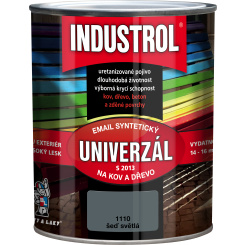 Industrol S2013 univerzál lesk vrchní barva na kov a dřevo, 1110 šeď světlá, 750 ml