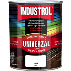 Industrol S2013 univerzál lesk vrchní barva na kov a dřevo, 1000 bílá, 600 ml