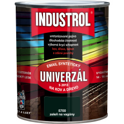 Industrol S2013 univerzál lesk vrchní barva na kov a dřevo, 5700 vagónová zeleň, 750 ml
