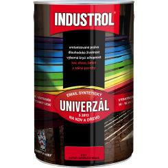 Industrol S2013 univerzál lesk vrchní barva na kov a dřevo, 8191 červeň rumělka tmavá, 4 l