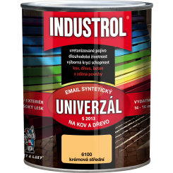 Industrol S2013 univerzál lesk vrchní barva na kov a dřevo, 6100 středně krémová, 750 ml