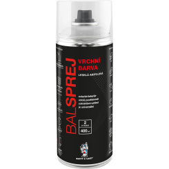 BALSPREJ vrchní univerzální akrylová barva ve spreji, RAL 9010 bílá lesk, 400 ml