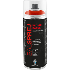 BALSPREJ vrchní univerzální akrylová barva ve spreji, RAL 2004 čistě oranžová, 400 ml