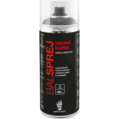 BALSPREJ vrchní univerzální akrylová barva ve spreji, RAL 9007 šedá hliník, 400 ml