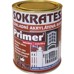 Sokrates Primer akryl základní barva na dřevo a savé podklady, 0100 bílá