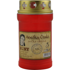 Bony hřbitovní svíčka Anežka Česká červená