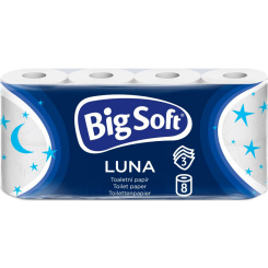 Big Soft Luna 3vrstvý toaletní papír, 8 rolí, 17,6 m role