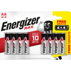 Energizer Max AA tužková baterie, 4 + 4 ks zdarma
