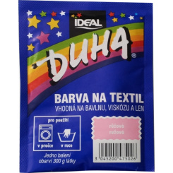 Ideal Duha růžová, barva na textil na bavlnu, viskozu a len, na 300 g látky, 15 g