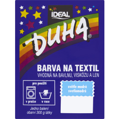 Ideal Duha světle modrá, barva na textil na bavlnu, viskozu a len, na 300 g látky, 15 g
