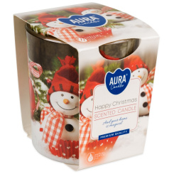 Aura vonná svíčka ve skle Happy Christmas, 100 g