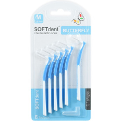 SOFTdent zahnuté mezizubní kartáčky M 0,6 mm, 6 ks