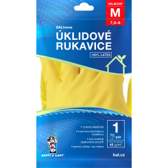 BALhome latexové úklidové rukavice, žluté, velikost M