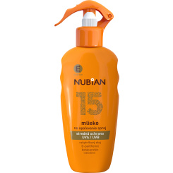 Nubian OF 15 mléko na opalování sprej, 200 ml