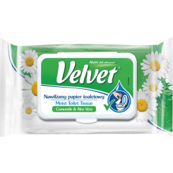 Velvet Camomile &amp; Alove Vera vlhčený toaletní papír, 42 ks